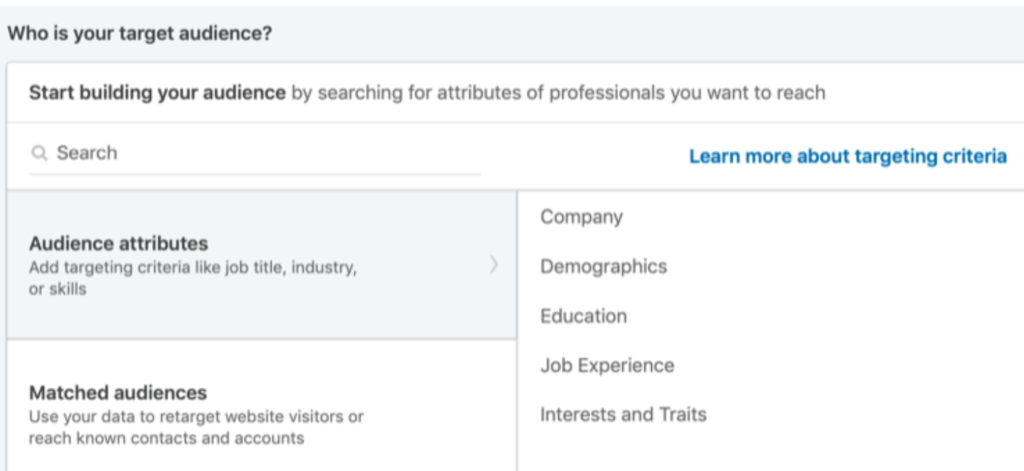 Target Audience in LinkedIn Ads